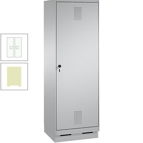 Doppel-Spind, Garderobenschrank, 1 Tür für 2 Abteile a 300 mm, Korpus anthrazitgrau, Türen anthrazitgrau, 1.800 x 600 x 500 mm (HxBxT)