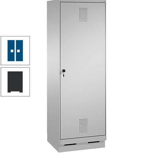 Doppel-Spind, Garderobenschrank, 1 Tür für 2 Abteile a 300 mm, Korpus anthrazitgrau, Türen anthrazitgrau, 1.800 x 600 x 500 mm (HxBxT)
