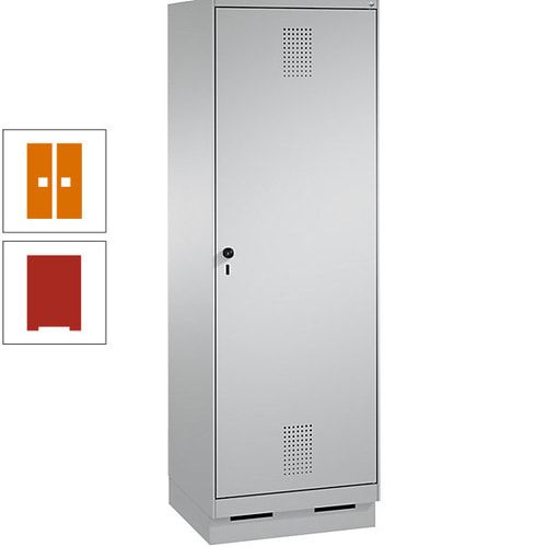 Doppel-Spind, Garderobenschrank, 1 Tür für 2 Abteile a 300 mm, Korpus anthrazitgrau, Türen anthrazitgrau, 1.800 x 600 x 500 mm (HxBxT)