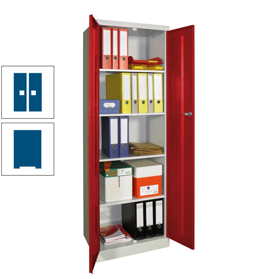 Aktenschrank - Sockel - 4 Böden - 1.800x600x500 mm (HxBxT) - Zylinderschloss - anthrazitgrau