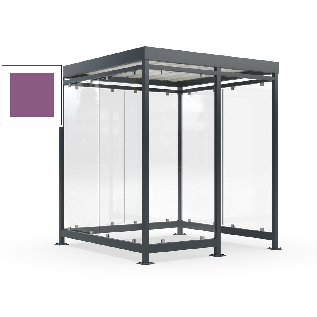 Raucherunterstand, Bushaltestelle, 7 Wände, 6-7 Personen, 2.510 x 2.165 x 2.165 mm (HxBxT), Farbe Achatgrau