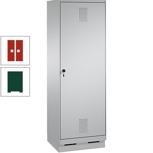 Doppel-Spind, Garderobenschrank, 1 Tür für 2 Abteile a 300 mm, Korpus anthrazitgrau, Türen anthrazitgrau, 1.800 x 600 x 500 mm (HxBxT)