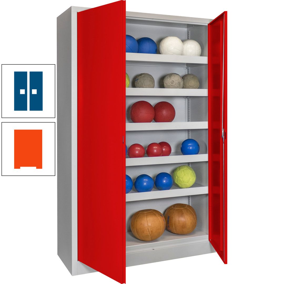 Ballschrank - Vollblechtüren - 5 Böden - 1.950x1.200x500 mm (HxBxT) - anthrazitgrau