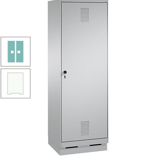 Doppel-Spind, Garderobenschrank, 1 Tür für 2 Abteile a 300 mm, Korpus anthrazitgrau, Türen anthrazitgrau, 1.800 x 600 x 500 mm (HxBxT)
