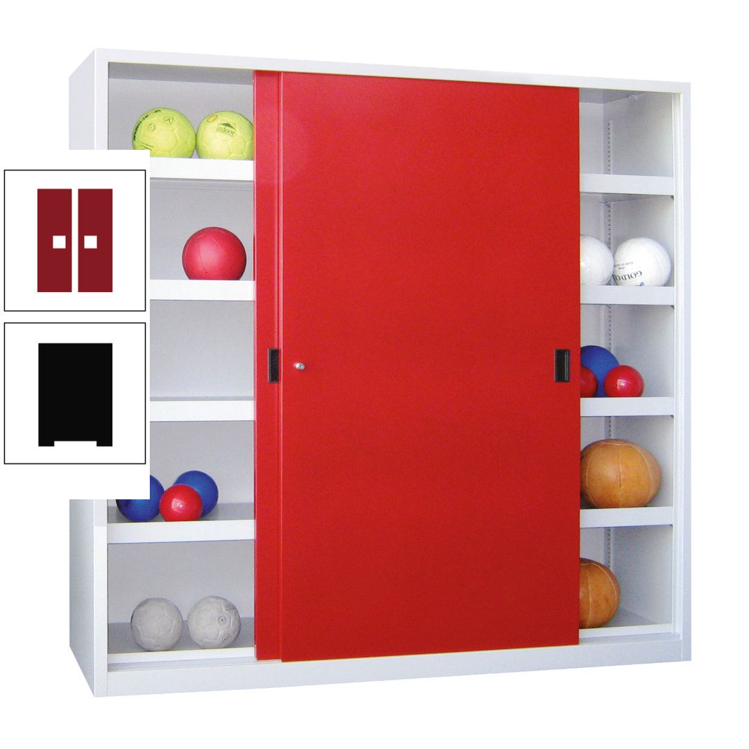Ballschrank - Schiebetüren - Trennwand - 8 Böden - 1.950x1.500x600 mm (HxBxT) - anthrazitgrau