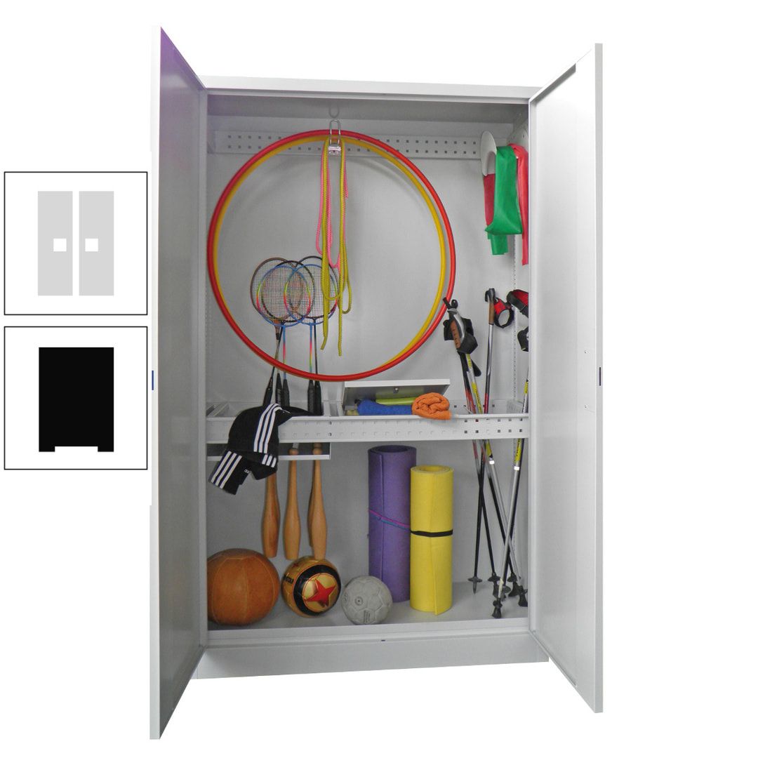 Sportschrank - Vollblechtüren - Variante 1 - 1.950x1.200x500 mm (HxBxT) - anthrazitgrau