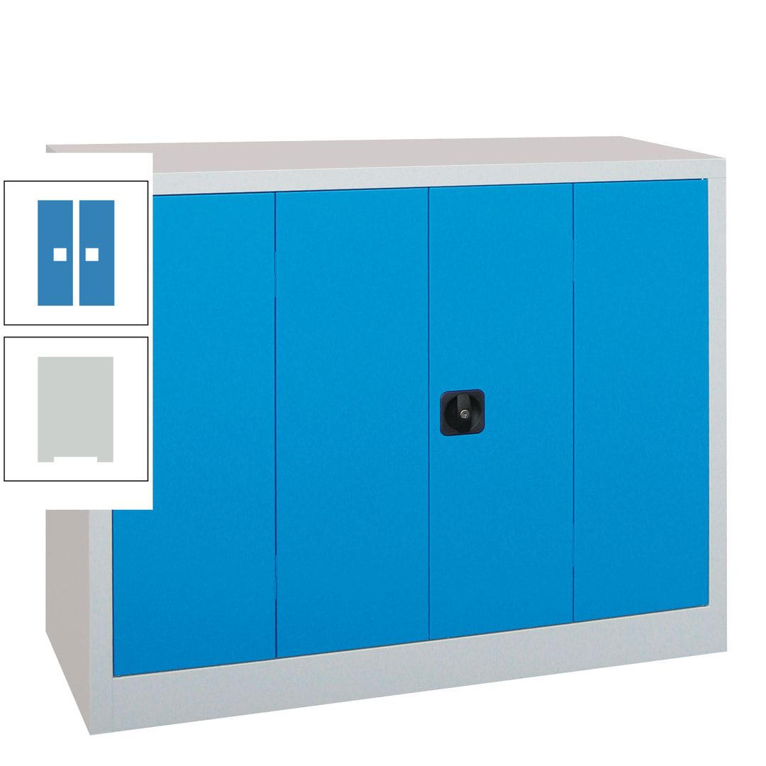 Falttürenschrank - 1.000x1.200x400 mm (HxBxT) - 2 Einlegeböden, gepulvert - Zylinderschloss - anthrazitgrau