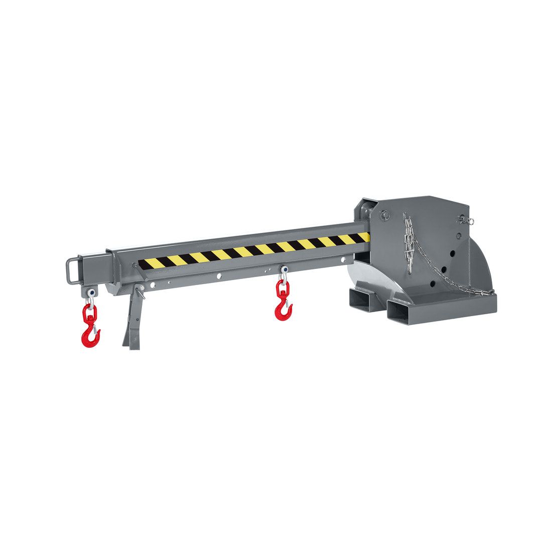 Kranarm für Gabelstapler - Traglast 1.000 - 5.000 kg - Länge 2.260 - 3.760 mm - höhenverstellbar - anthrazitgrau