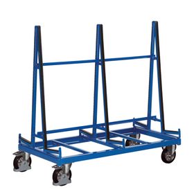 Plattenwagen mit Auflage, Glas Transportwagen, Traglast 1.200 kg, beidseitig, für den Transport von Platten, Scheiben, Fenstern und Türen