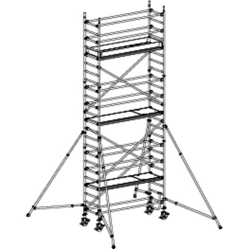 Fahrgerüst mit Auslegern - fahrbar - 2.640 x 2.450 x 800 mm (HxBxT) - Hymer