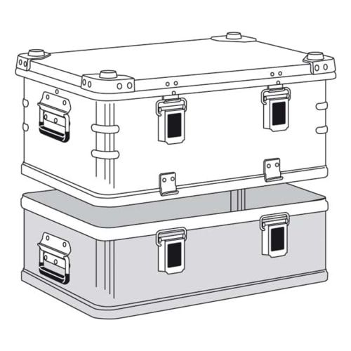 ZARGES Universalkiste K 470 Plus - Oberteil - 42 Liter - 550 x 350 x 220 mm (Innenmaß) - Aluminiumkiste