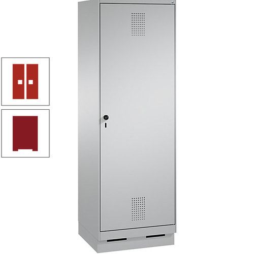 Doppel-Spind, Garderobenschrank, 1 Tür für 2 Abteile a 300 mm, Korpus anthrazitgrau, Türen anthrazitgrau, 1.800 x 600 x 500 mm (HxBxT)