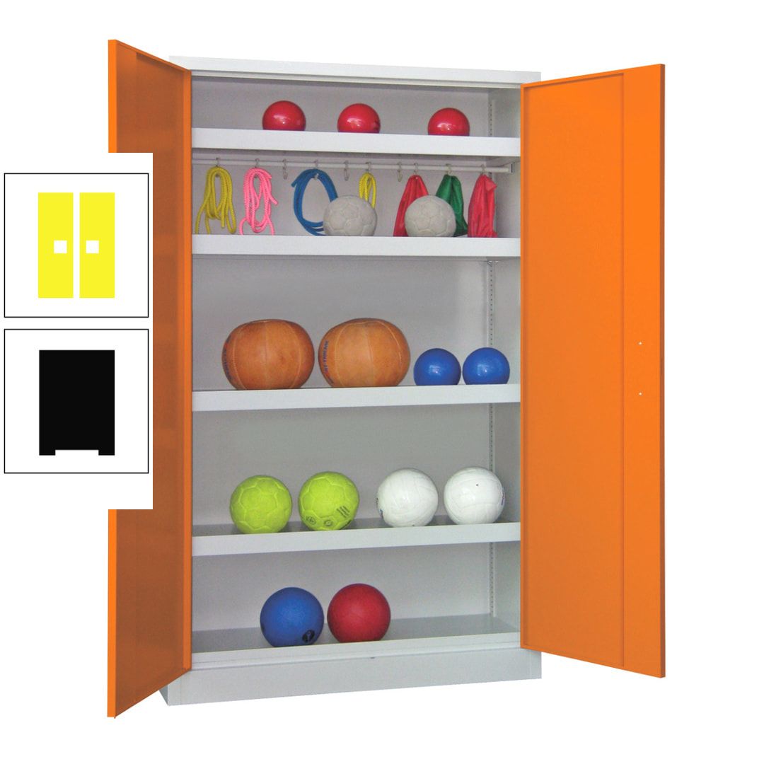 Ballschrank - Vollblechtüren - 4 Böden - 1 Hakenleiste - 1.950x1.200x500 mm (HxBxT) - anthrazitgrau