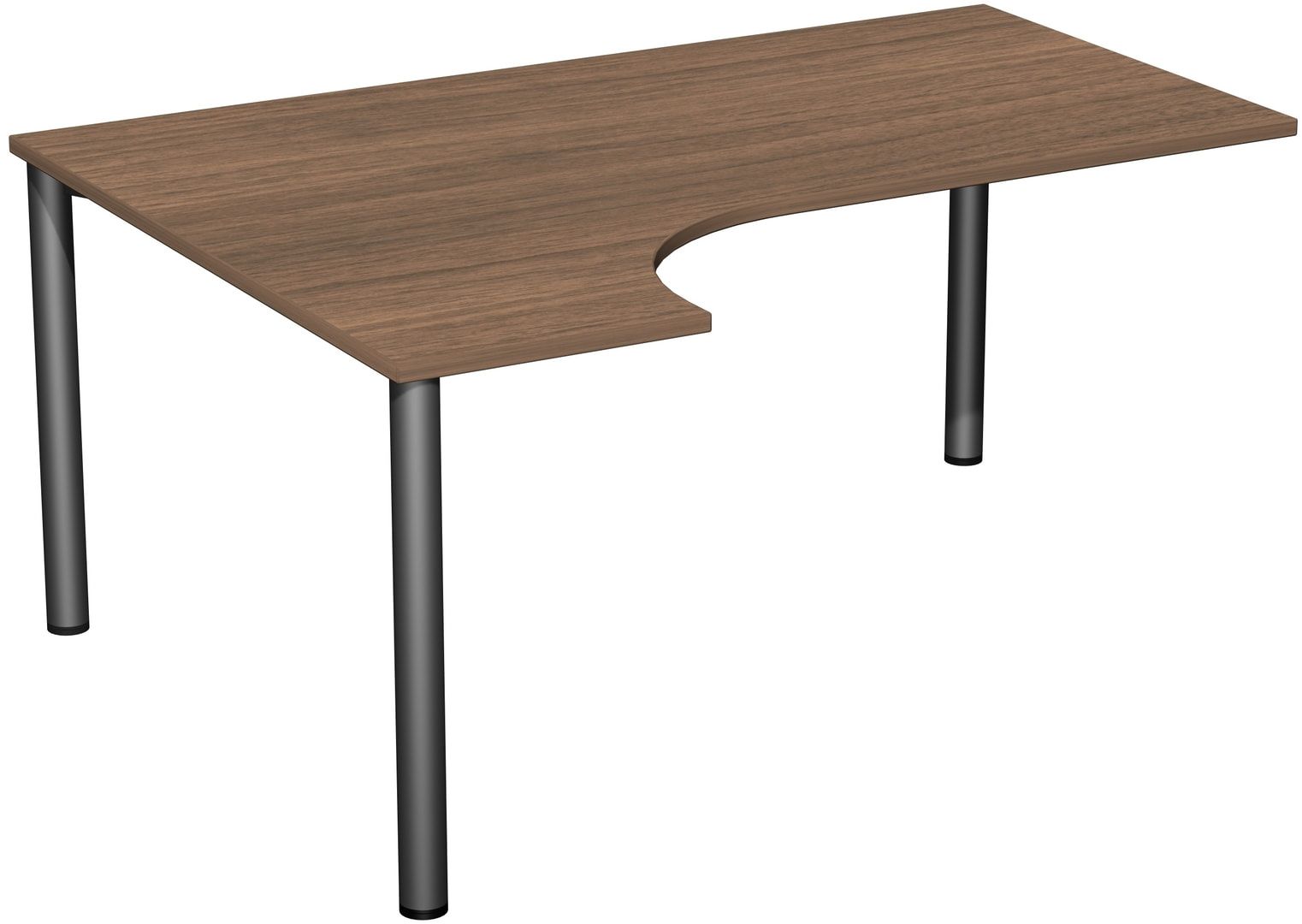 Eckschreibtisch - Ecke links - 4-Fuß Flex - 720 x 1.600 x 1.200 mm (HxBxT) - Gestell anthrazit - Ahorn