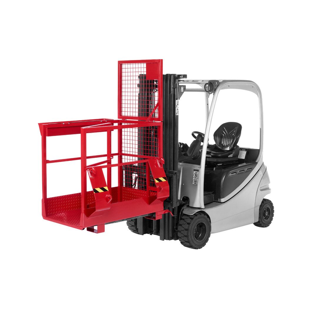 Arbeitsbühne - Frontlader und Stapler - Arbeitskorb - Montagebühne - Staplerkorb - Traglast 240 kg - 1.900 x 800 x 1.200 mm (HxBxT) - enzianblau