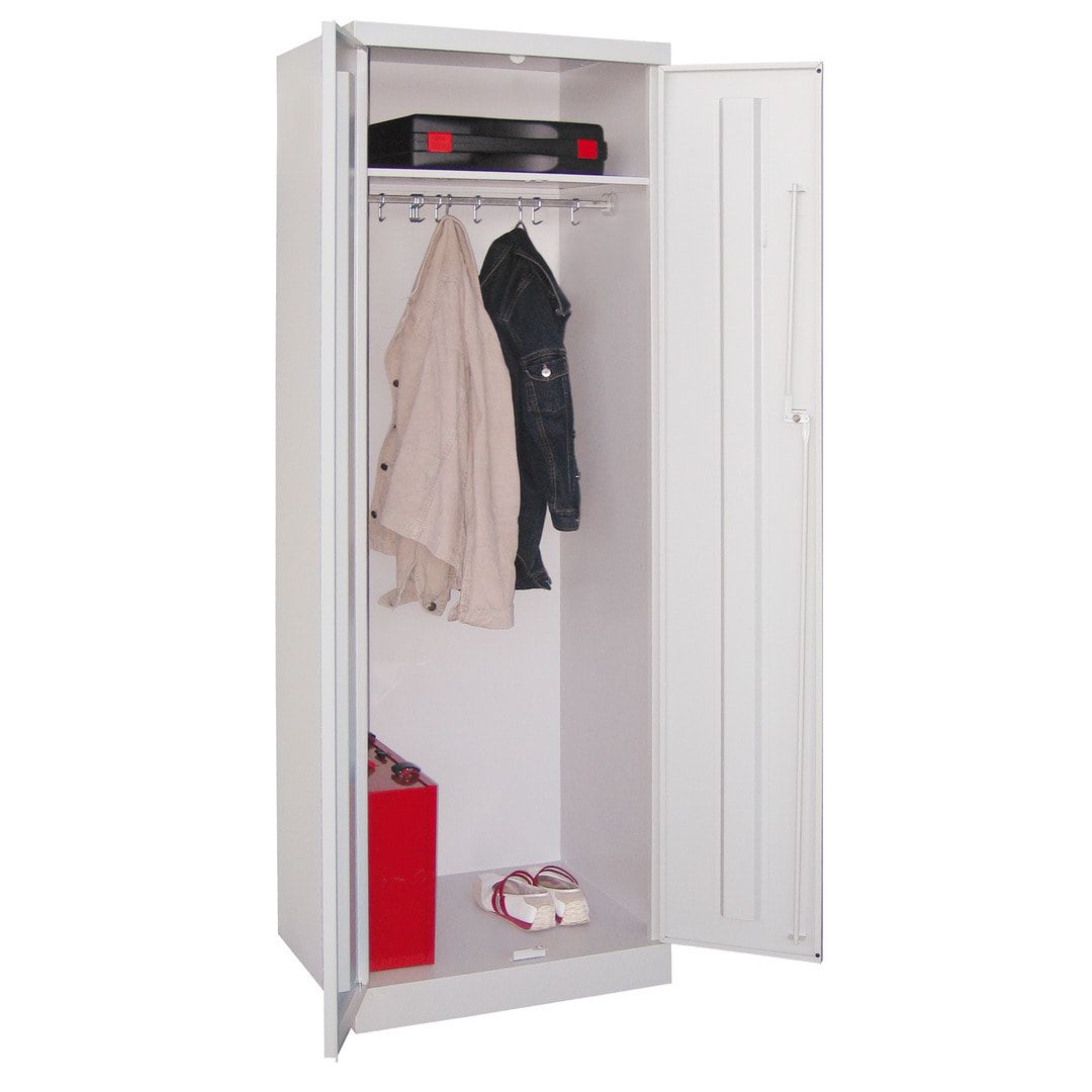 Garderobenschrank - 1 Fachboden - Kleiderstange - 1.800x600x500 mm (HxBxT) - Zylinderschloss - anthrazitgrau