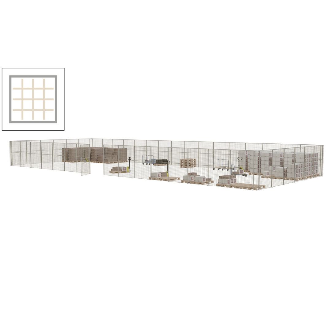 Maschinen Schutzgitter - Hallentrennwand - Sicherheitszaun - Tür - 66 m - 2.200 x 24.400 x 9.400 mm (HxBxT) - enzianblau