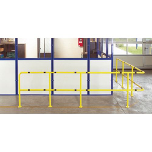 Anfangs- oder Endstück für Rammschutz Geländer System Flex - Indoor Baukastensystem - Anfahrschutz aus Stahl - sichert Wege und Bereiche - pulverbesch