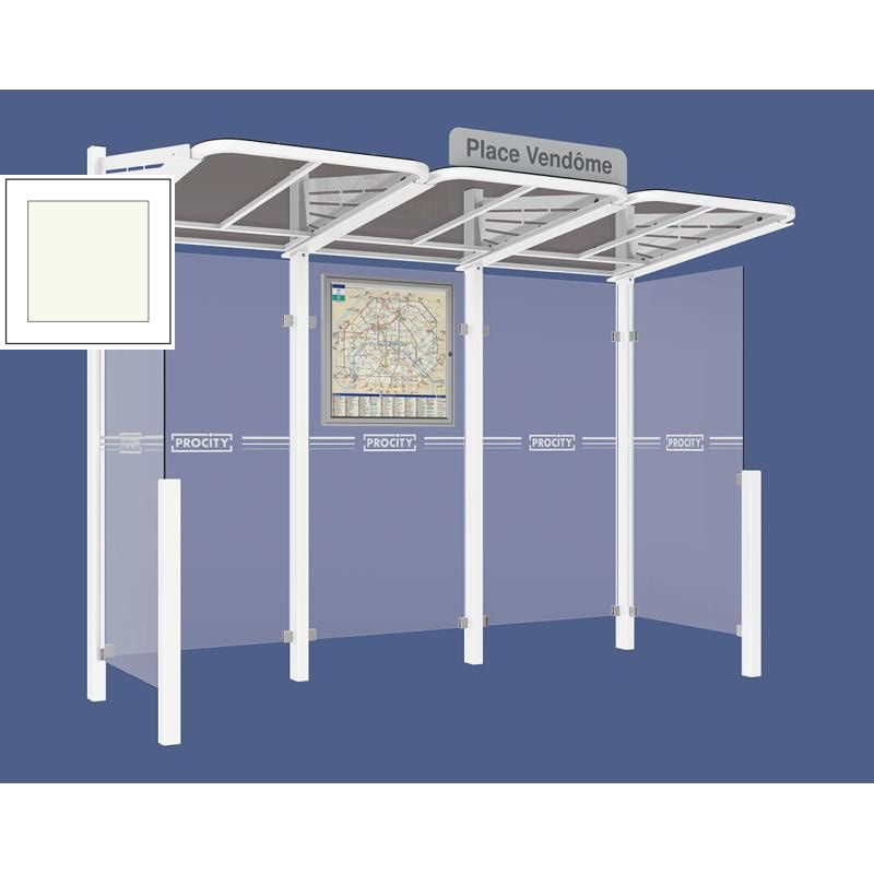 Buswartehalle - Unterstand - modular - Fahrplankasten - Haltestellenschild - Seitenwände - 2.200 x 3.000 x 1.500 mm (HxBxT) - enzianblau