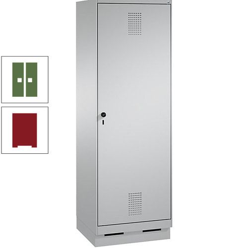 Doppel-Spind, Garderobenschrank, 1 Tür für 2 Abteile a 300 mm, Korpus anthrazitgrau, Türen anthrazitgrau, 1.800 x 600 x 500 mm (HxBxT)