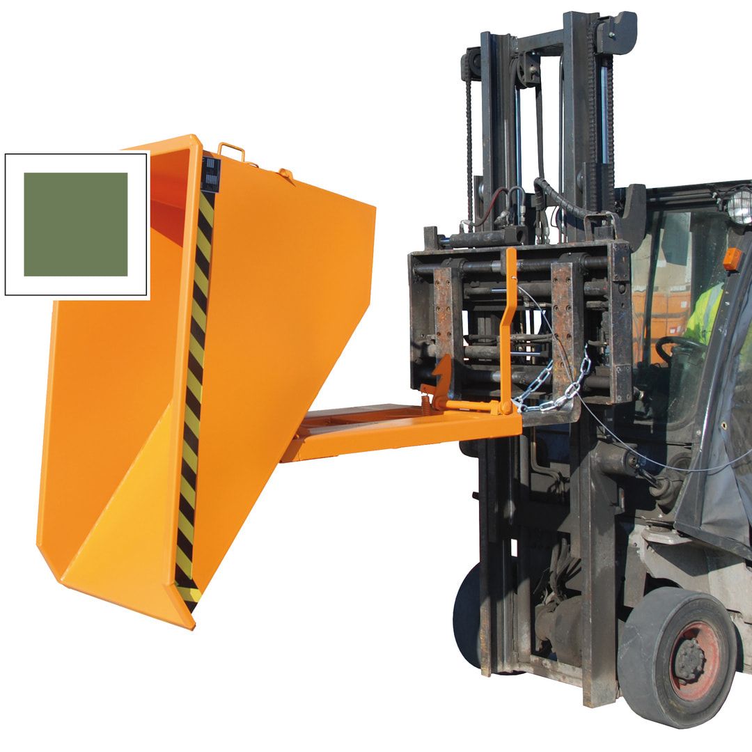 BAUER Kippbehälter - 1.000 l Volumen - 1.500 kg - Scheren-Kippmechanismus - feuerrot