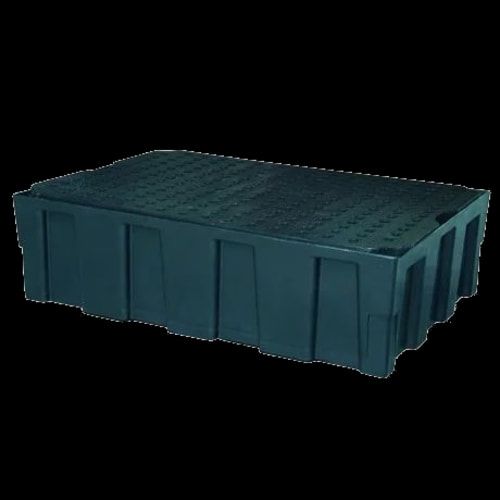 PE-Auffangwanne - 224 l - 600 kg - 330 x 1.205 x 805 mm - schwarz - Gitterrost