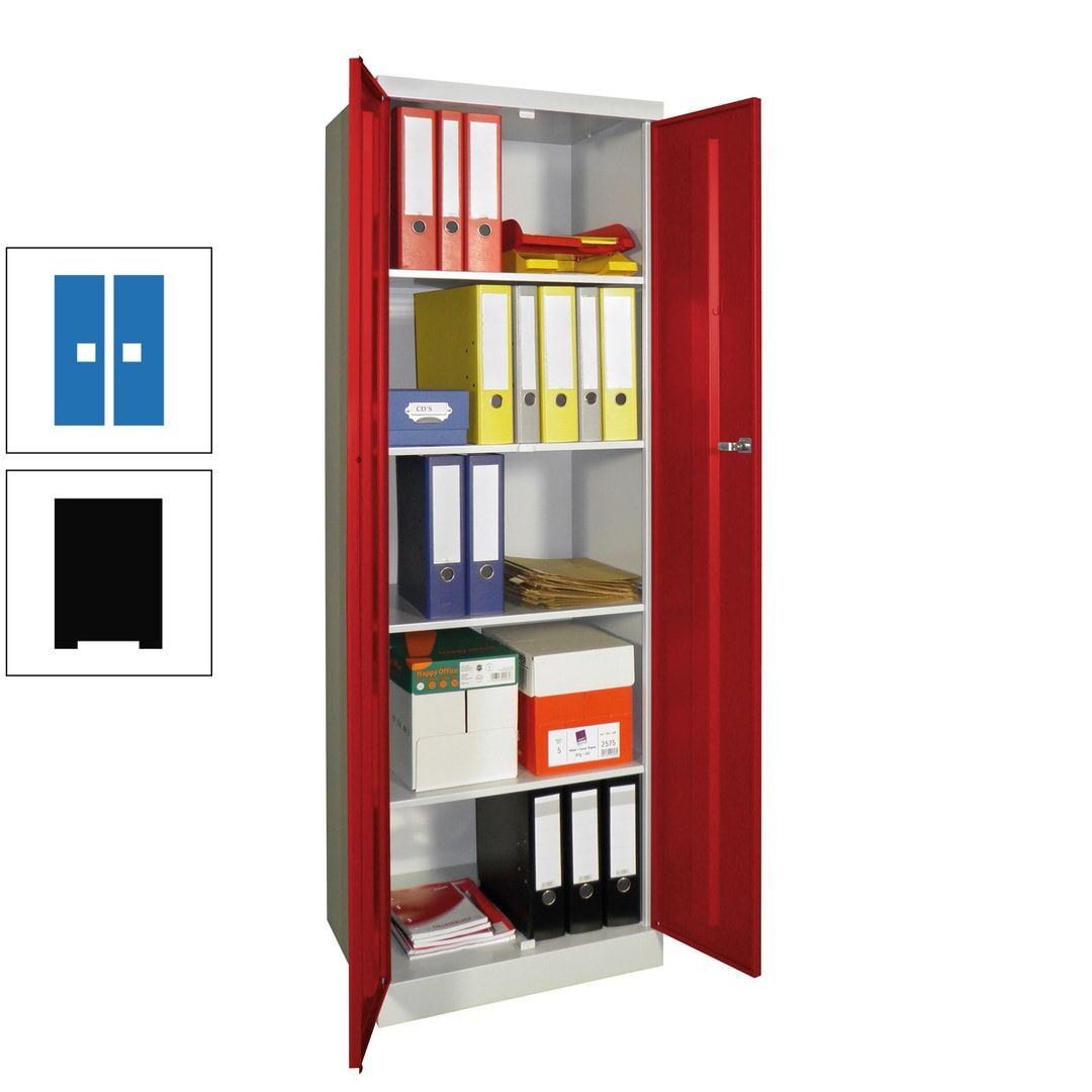 Aktenschrank - Sockel - 4 Böden - 1.800x600x500 mm (HxBxT) - Zylinderschloss - anthrazitgrau