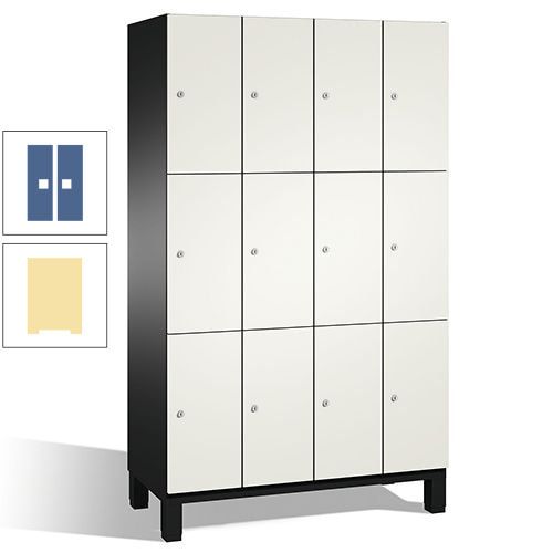 Fächerschrank, Stahlschrank, 12 Fächer, Türöffnungsbegrenzer, mit Füßen, Korpus lichtgrau, Tür anthrazitgrau, 1.980 x 1.200 x 525 mm (HxBxT)