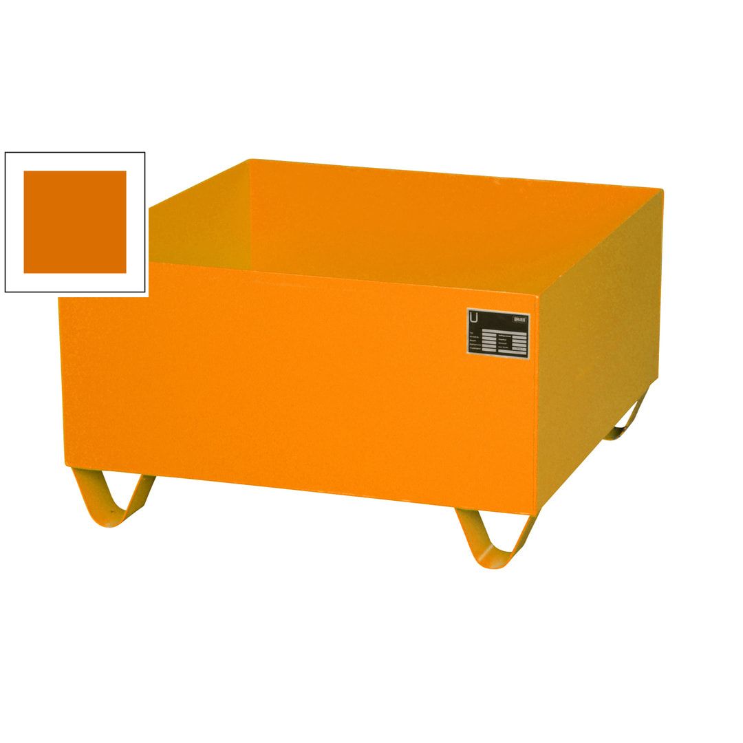 Auffangwanne - 800 x 800 mm (BxT) - 210 l - Füße - feuerrot