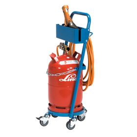 Fetra - Stahlflaschen-Roller - für 1 Propangasflasche a 11 kg - m. Halterung für Schrumpfpistole
