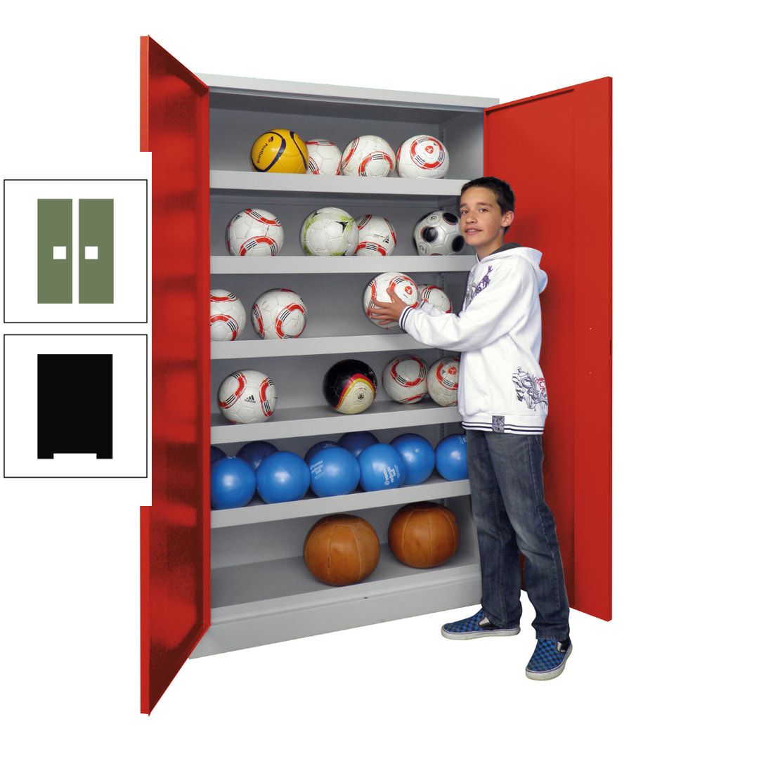 Ballschrank - Vollblechtüren - 5 Böden - 1.950x1.500x500 mm (HxBxT) - anthrazitgrau