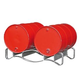 Fasspalette - für 2 x 200 l Fässer - stapelbar - 250 x 750 x 1.280 mm (HxBxT) - verzinkt
