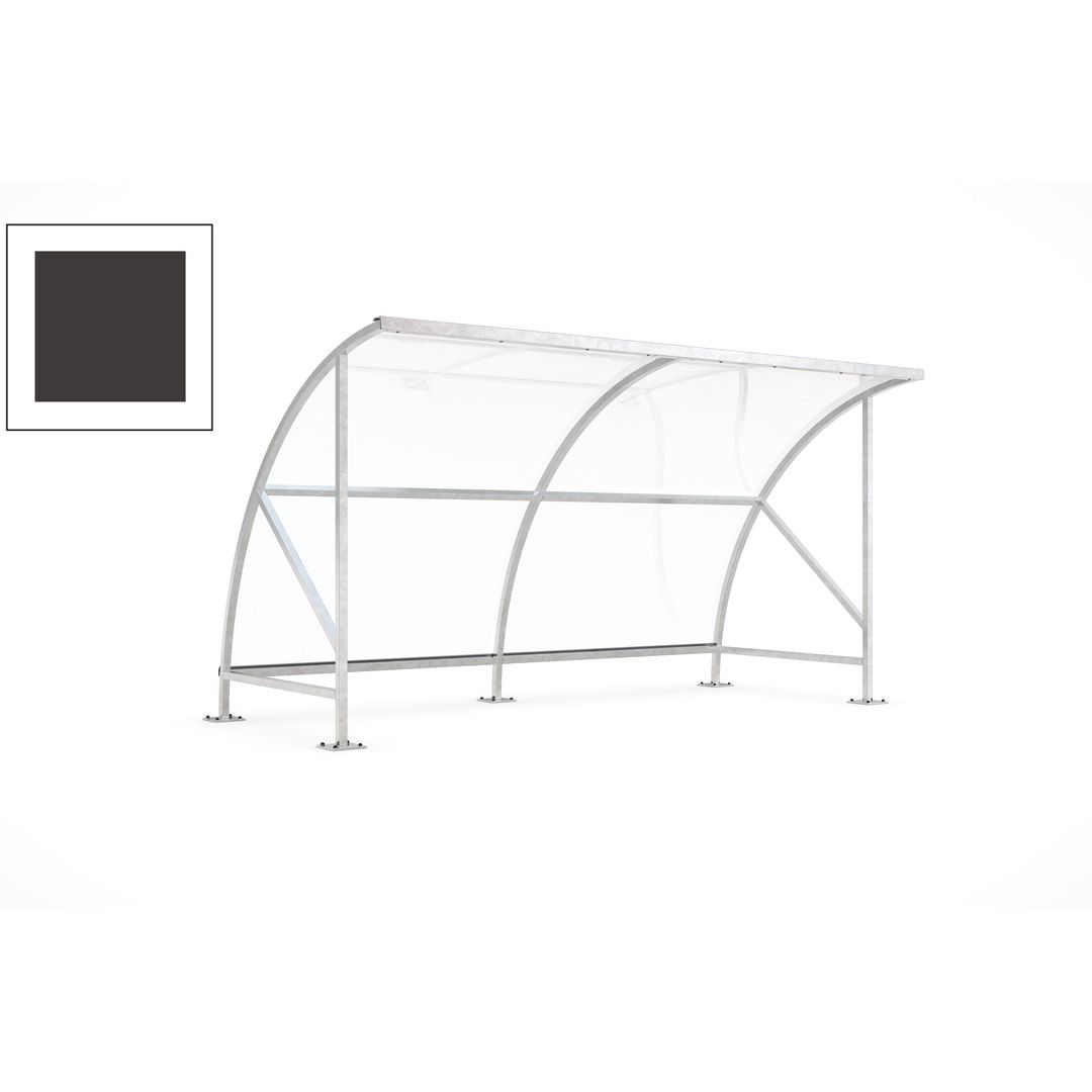 Fahrradunterstand - Fahrradgarage mit Bogendach - Stahl und Kunststoff - 2.290 x 4.130 x 2.100 mm (HxBxT) - Farbe Achatgrau