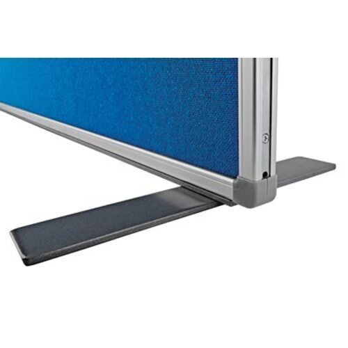 Raumteiler mit Sichtschutz, Stellwand, doppelseitiger Textilfilz in taubenblau, 1.800 x 1.250 x 350 mm (HxBxT), Aluminium