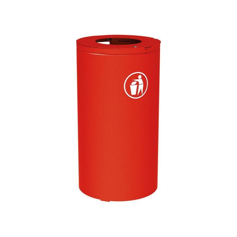 Abfalleimer mit Inneneimer - 80 Liter - 450 x 845 mm (DxH) - mit Verankerungsstäben - Farbe enzianblau