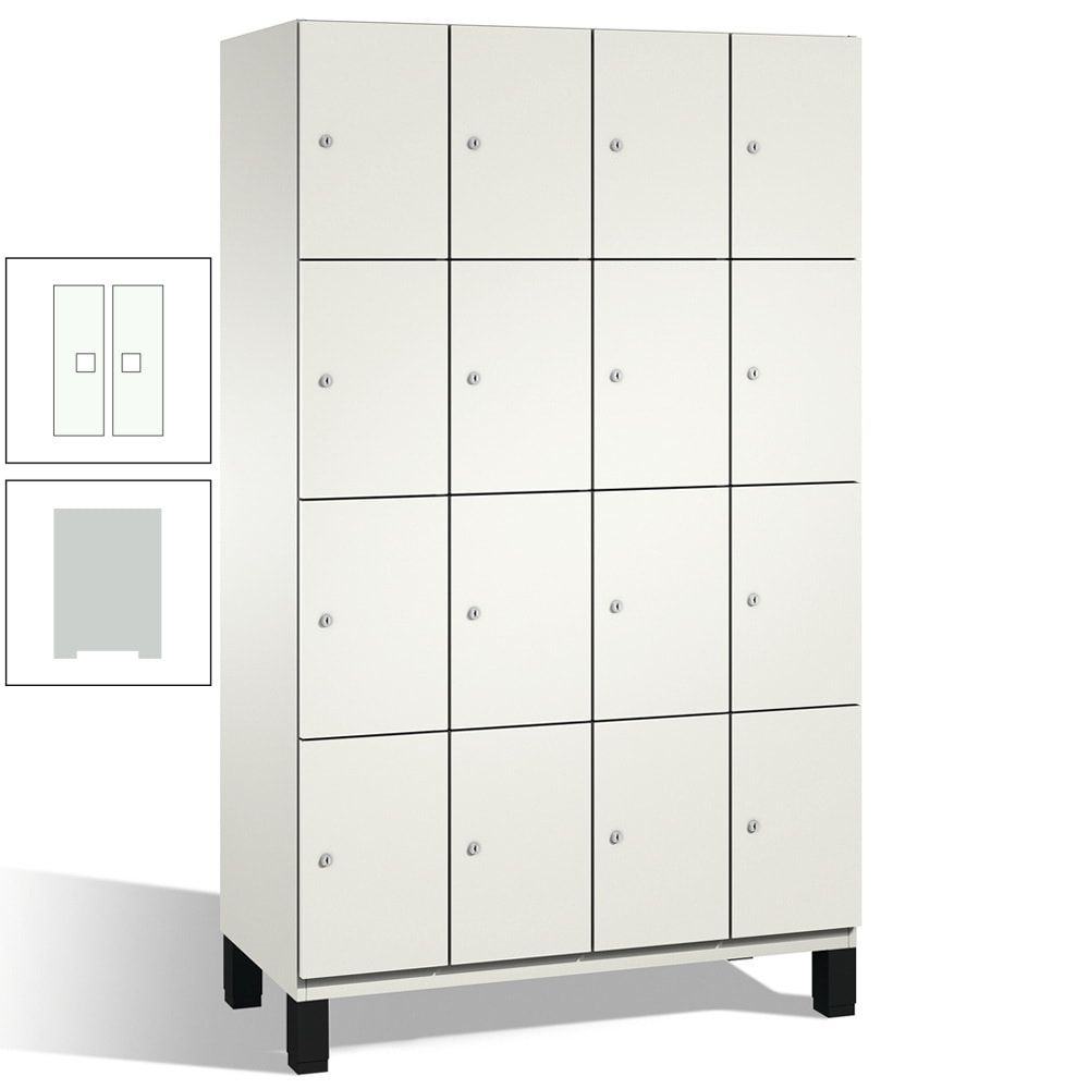 Fächerschrank, Stahlschrank, 16 Fächer, Türöffnungsbegrenzer, mit Füßen, Korpus lichtgrau, Tür anthrazitgrau, 1.980 x 1.200 x 525 mm (HxBxT)