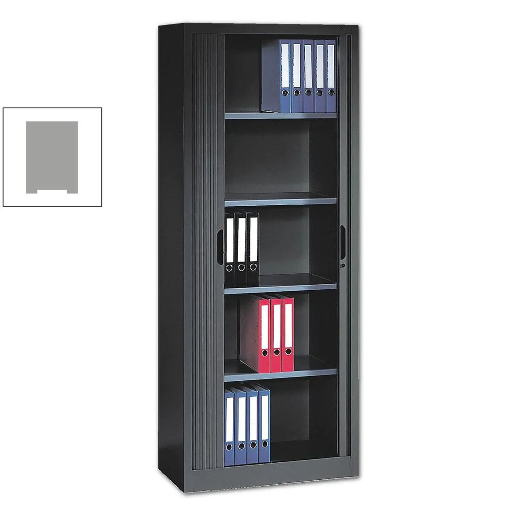 C+P Omnispace, Rollladenschrank, Aktenschrank, Büroschrank, Stahlschrank, abschließbar, 4 Fachböden, Farbe lichtgrau, 1.980 x 1.000 x 420 mm (HxBxT)