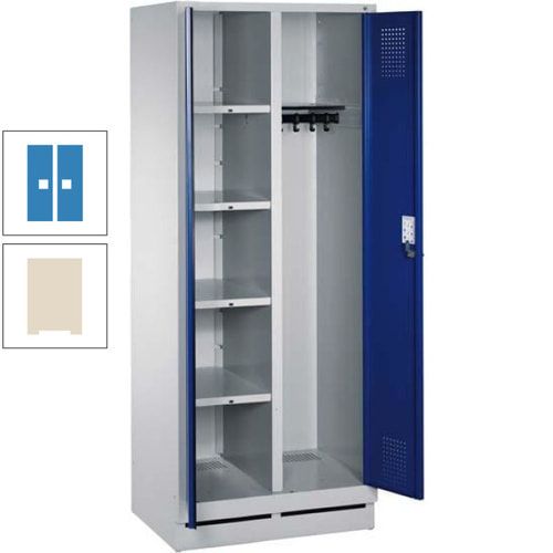 Mehrzweckschrank, Doppeltüren, Füße, 2 Abteile a 300 mm, Korpus anthrazitgrau, Tür anthrazitgrau, 1.800 x 600 x 500 mm (HxBxT)
