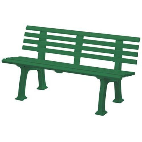 Parkbank, Gartenbank, Kunststoff Sitzleisten, mit Rückenlehne, 740 x 1500 x 540 mm (HxBxT), Farbe blau