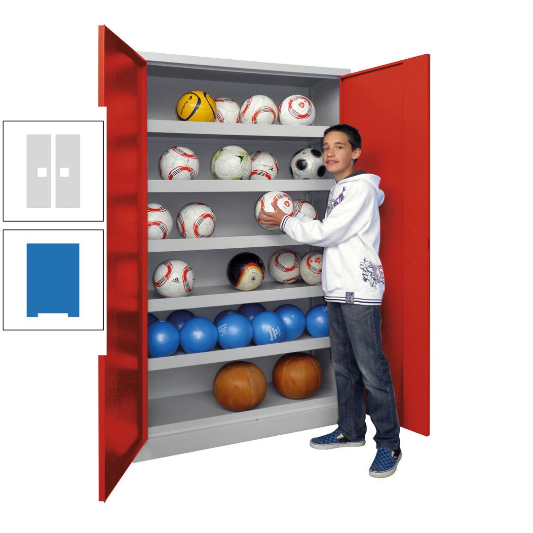 Ballschrank - Vollblechtüren - 5 Böden - 1.950x1.500x500 mm (HxBxT) - anthrazitgrau