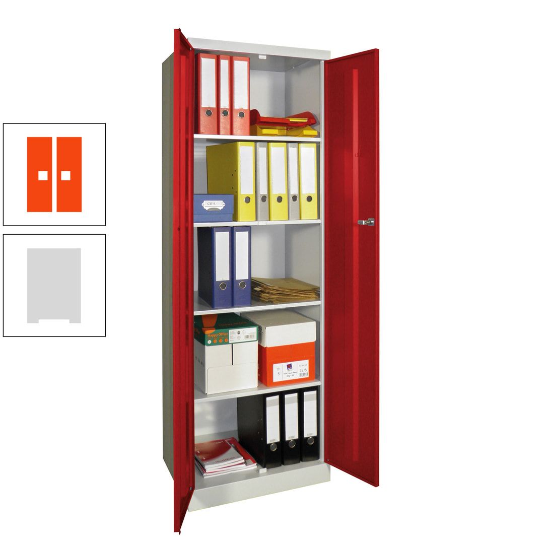 Aktenschrank - Sockel - 4 Böden - 1.800x600x500 mm (HxBxT) - Zylinderschloss - anthrazitgrau