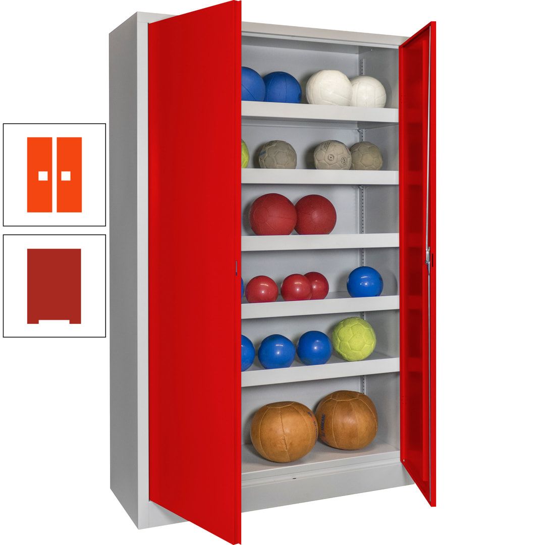 Ballschrank - Vollblechtüren - 5 Böden - 1.950x1.200x500 mm (HxBxT) - anthrazitgrau