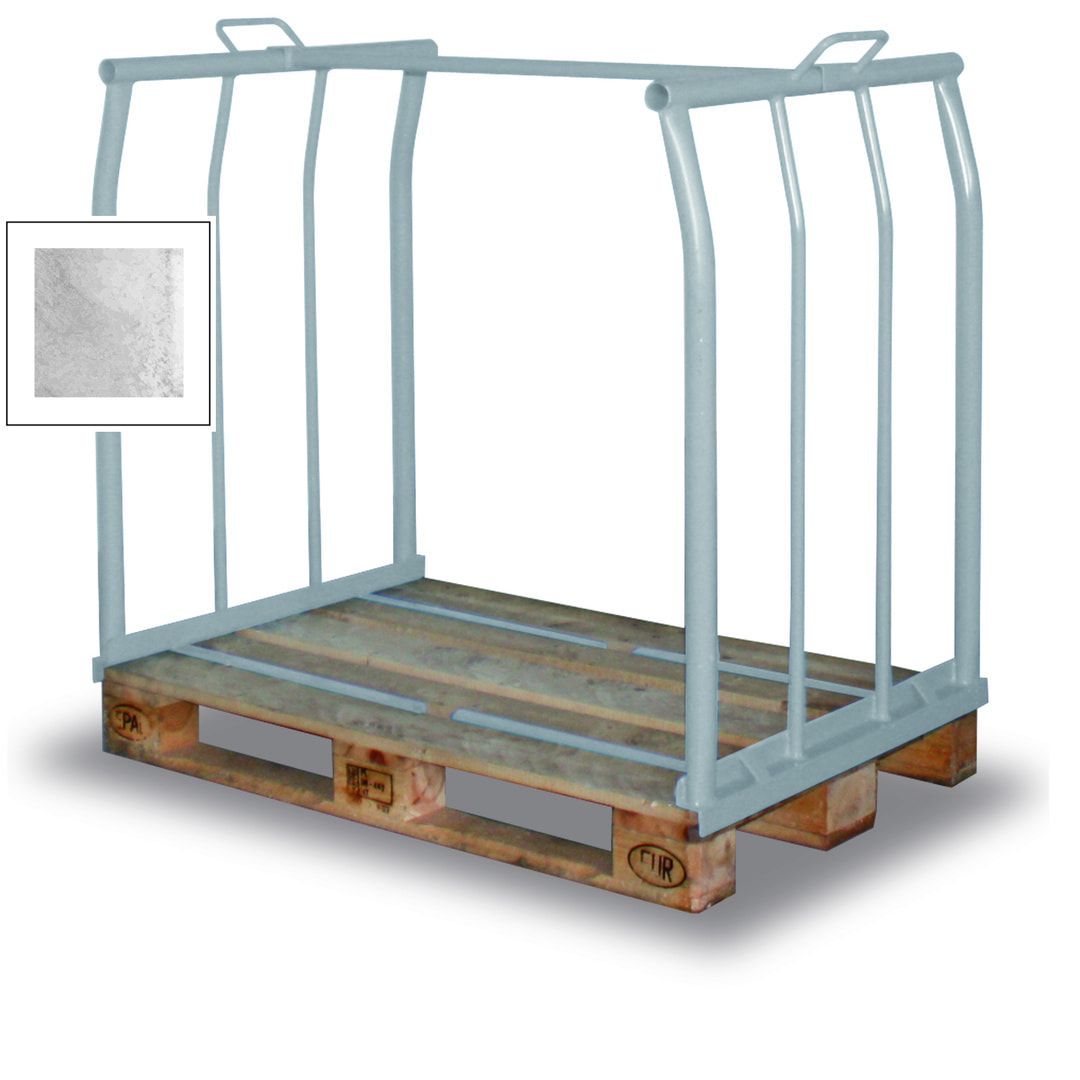 Palettenaufsatzrahmen für Europalette - 300 kg - Höhe 1.200 mm - 3-fach stapelbar - Längsseite offen - lichtblau