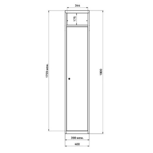 Wäschesammelschrank, Wäscheschrank, Einwurfschlitz, Zylinderschloss, 1.800 x 400 x 500 mm (HxBxT), Korpus anthrazitgrau, Front anthrazitgrau
