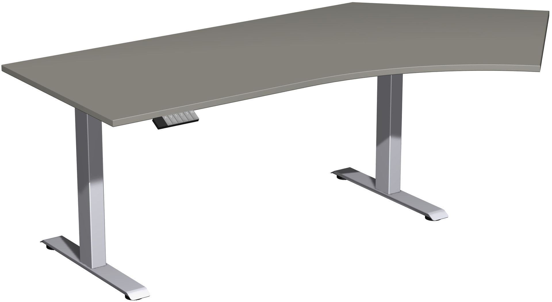 Winkelschreibtisch, Winkel rechts, Elevate Basic, elektronisch höhenverstellbar, 730 - 1.230 x 2.166 x 1.130 mm (HxBxT), Gestell anthrazit, Dekor Onyx
