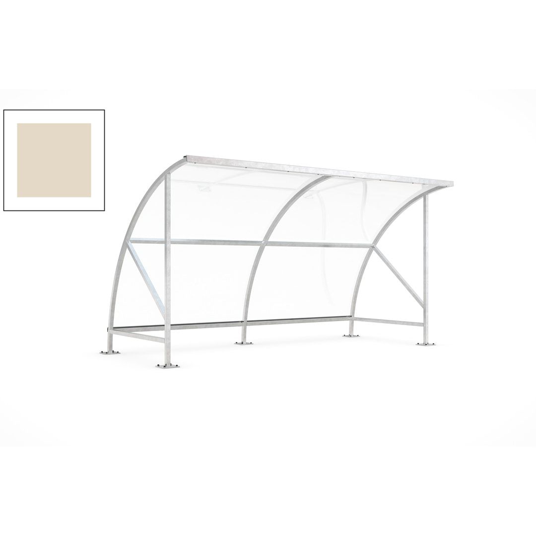Fahrradunterstand - Fahrradgarage mit Bogendach - Stahl und Kunststoff - 2.290 x 4.130 x 2.100 mm (HxBxT) - Farbe Achatgrau