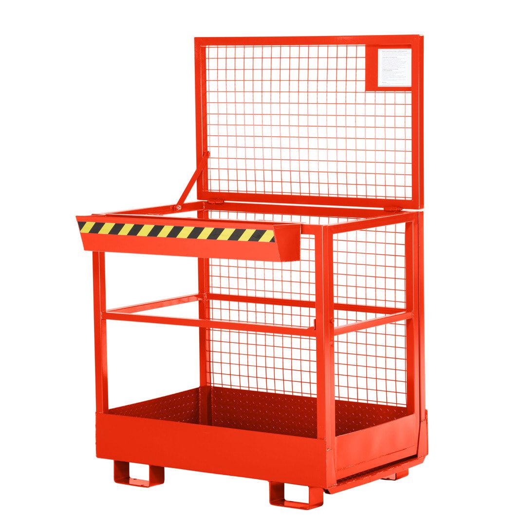 Arbeitsbühne für Stapler und Frontlader - Arbeitskorb - Montagebühne - 2 Personen - Tragkraft 300 kg - 1.910 x 1.200 x 800 mm (HxBxT) - anthrazitgrau
