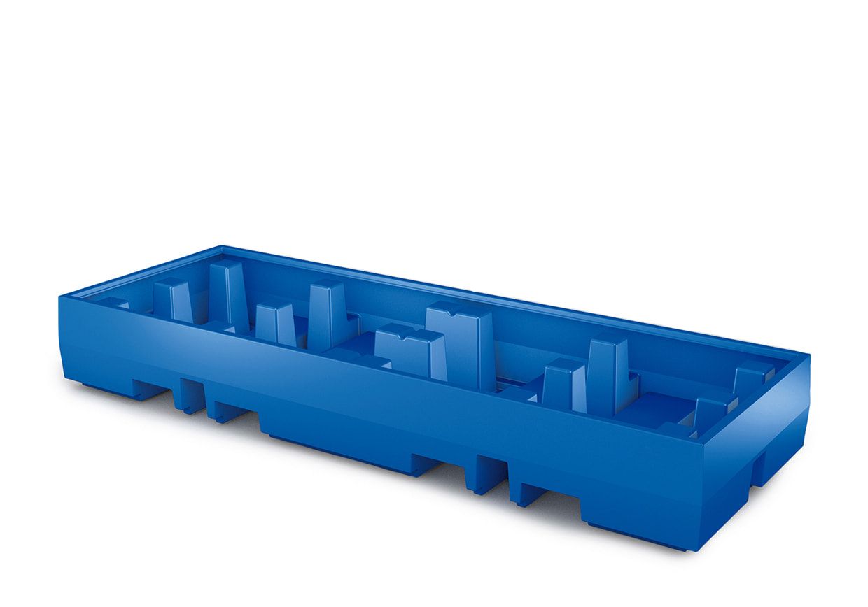 PE-Auffangwanne - 520 l - 350 x 2.520 x 900 mm (HxBxT) - Einfahrtaschen