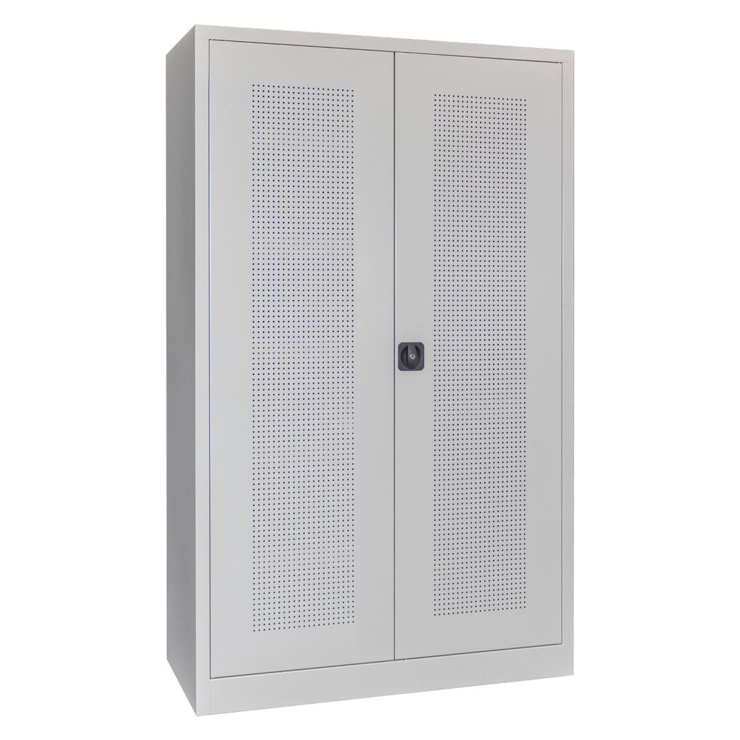 Ballschrank - Lochfeldtüren - 5 Böden - 1.950x1.200x500 mm (HxBxT) - anthrazitgrau