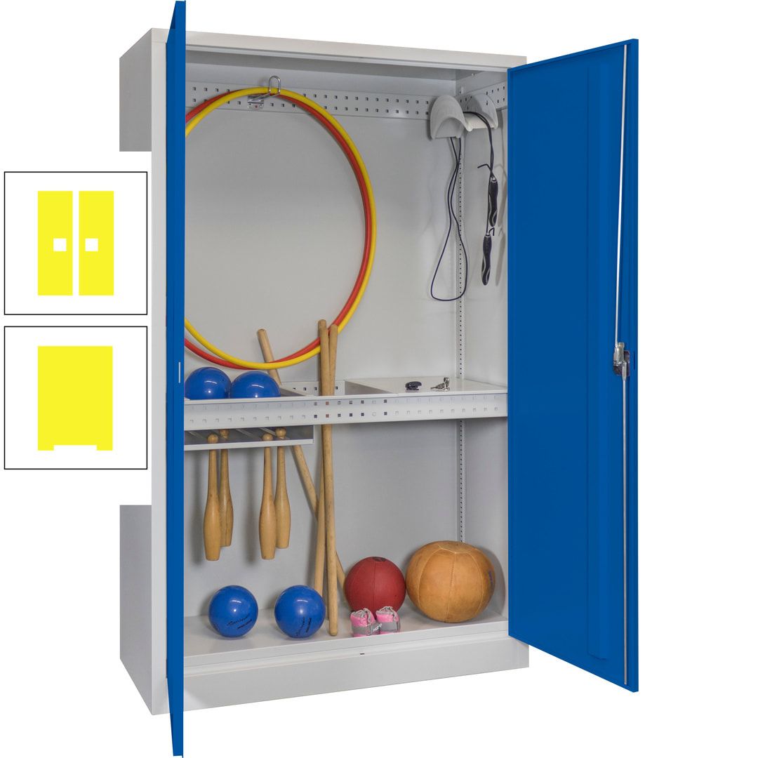 Sportschrank - Vollblechtüren - Variante 3 - 1.950x1.200x500 mm (HxBxT) - anthrazitgrau